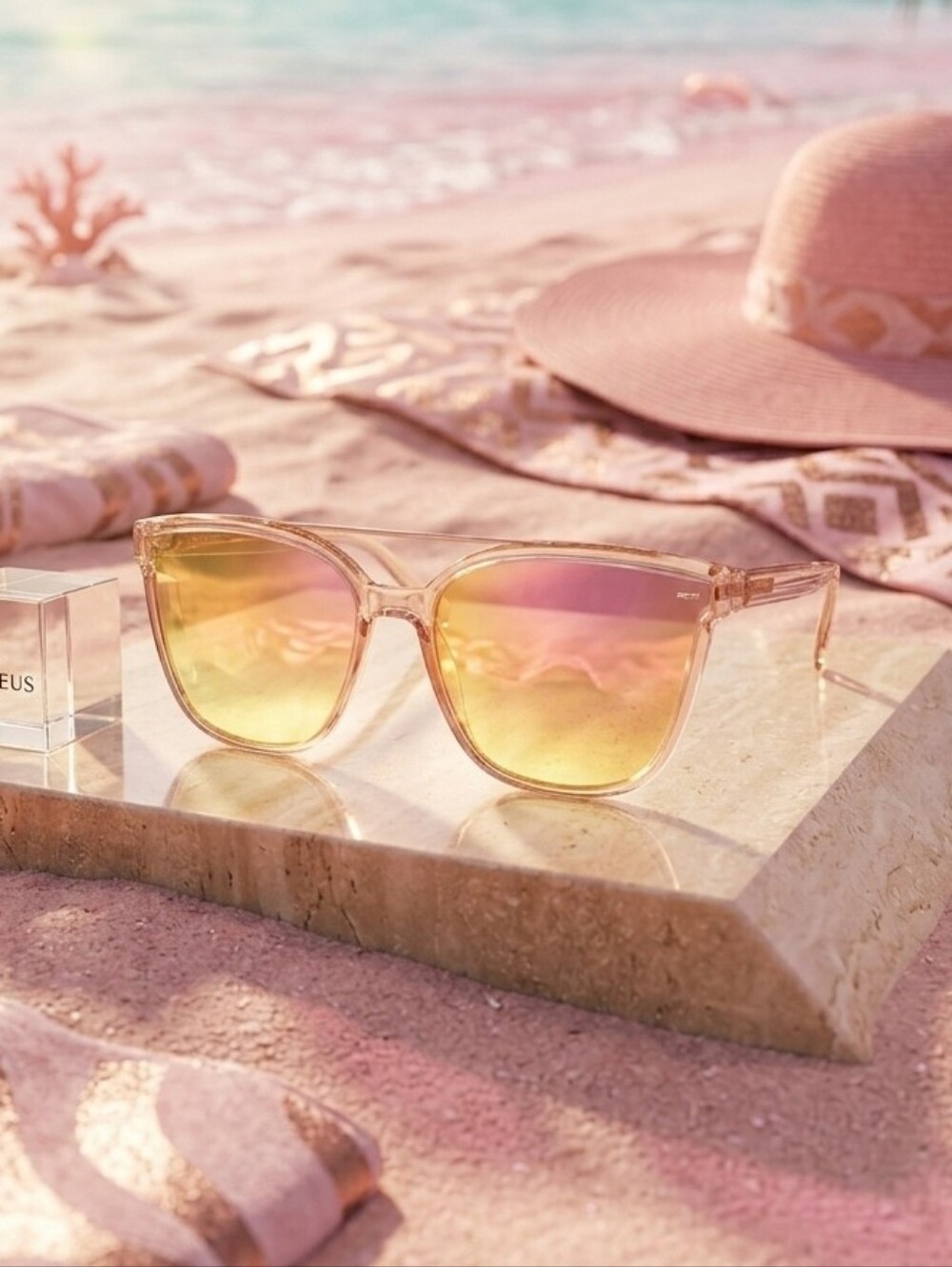 Pink Polarized Mirrored Fashion Sunglasses - Picture 5 of 5